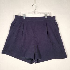 J. McLaughlin Cotton Pull-on Shorts In Navy, Size XL